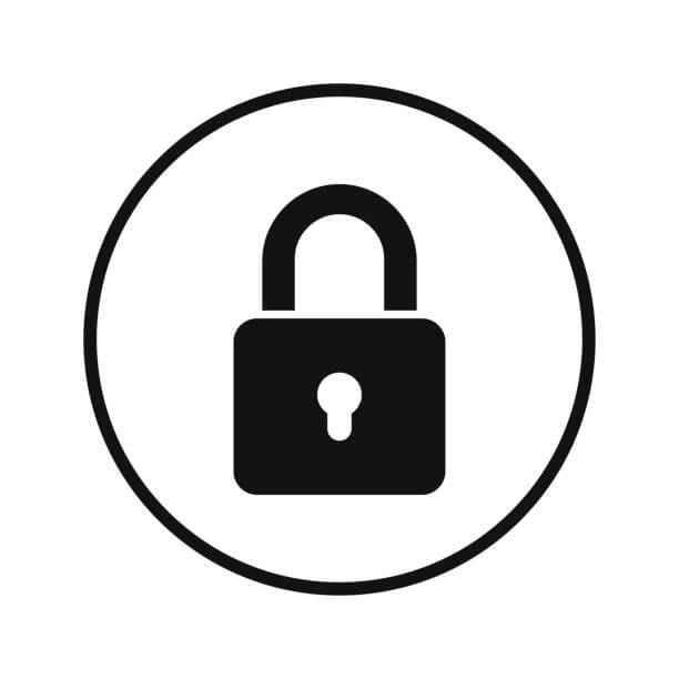 lock icon black and white on a white background 1